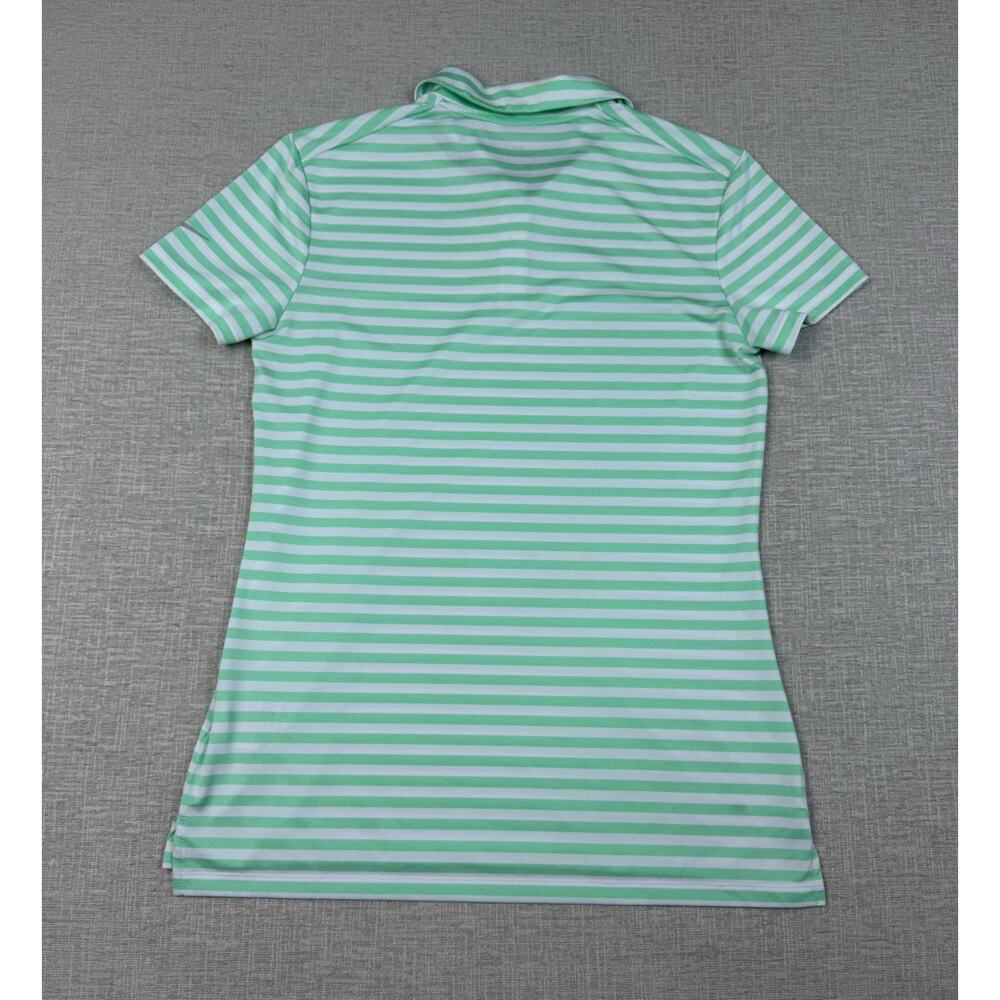 Nike Golf Women’s Small Green White Striped Dri-FIT Performance Polo Shirt - Picture 3 of 8